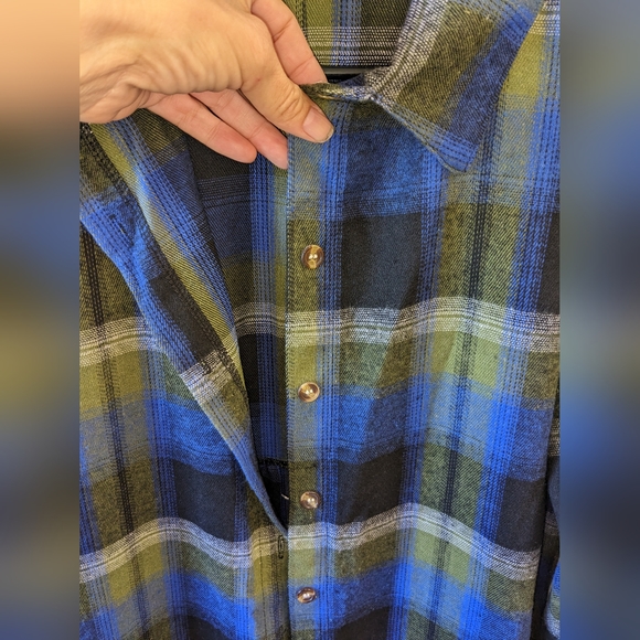 NIP LONG PLAID FLANNEL DUSTER - Picture 2 of 14
